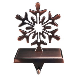 Iconikal Snowflake Stocking Hanger Holder, Oil-Rubbed Bronze, 4-Pack