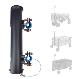 Folding Wagon Cart Umbrella and Fishing Rod Holder - Ideal for Wagon Cart, Garden, Gorilla, and Camping Carts - No Drilling Required