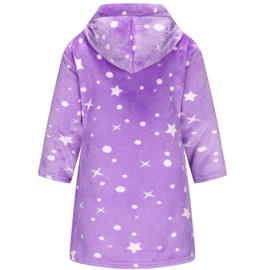 CJMJXPH Toddler Robes for Girls Toddler Bathrobe with Hood Purple Star 4-5T