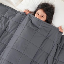 Topblan 5 lb Weighted Blanket 36" x 48" Small Lap Blanket, Soft and Breathable, Dark Grey
