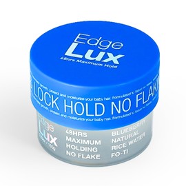 Edge Lux Blueberry Edge Control Gel with Castor Oil, Keratin, Biotin, and Olive Oil - 48 Hour Maximum Hold, Non-Flaking, Non-Greasy, Scented, Conditioning Styling Gel for All Hair Types, 3.53 Ounce