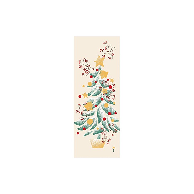 Hamamonyo Picture Tenugui, Fir Tree and Sankirai
