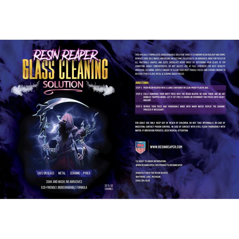 Resin Reaper Glass Cleaner 32 OZ | Pipe Cleaner |