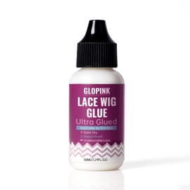 Glopink Invisible Bonding Lace Wig Glue - Strong Hold Lace Glue for Wigs and Hair Systems, Waterproof Sweat Proof Quick Dry, for Invisible Styling and Daily Use (1.29 Fl OZ)