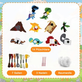 Set of 6 Children's Sewing Set - Animal Shapes Felt Sewing for Children from 6 Years DIY Animal Shapes Educational for Beginners Sewing Fun Creative Animals Felting Educational Festive Creative Sets