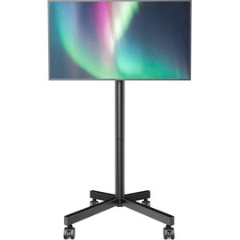 AX WABER Mobile TV Cart Stand with Wheels for 23-60" tvs, Height Adjustable, Portable Floor Stand Holds up to 88 lbs, Rolling TV Mount max VESA 400x400mm