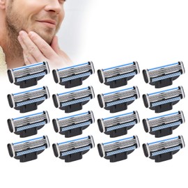 16 x Men's Razor Blades, Replacement Blades for Wet Razors with Triple Blade, Manual Blades Refills for Mach 3 Gillette