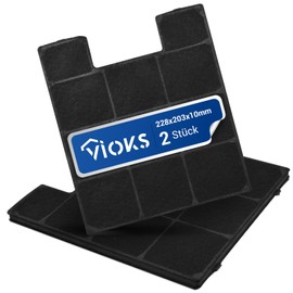 VIOKS Set of 2 Activated Carbon Filters Cooker Hood Filter Replacement for Amica KF 17141 KF 17147 Activated Carbon Filter for Extractor Hood & Filter for Cooker Hood Charcoal Filter Cooker Hood