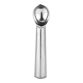 Keenso Cuchara de bola de helado, portátil, de metal, antiadherente, anticongelante, cuchara de helado, herramienta de cocina, excavadora de helado, cuchara de servidor para café en casa, 18 x 4 cm (brillante)