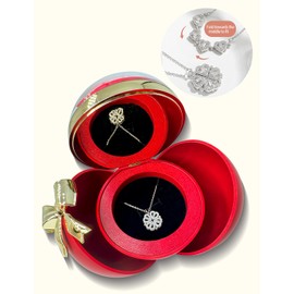 Virellise Preserved Red Rose Flower Jewelry Boxes with Necklace,Gifts for Mom, Girlfriend, Women, Wife, Grandma on Christmas, Valentine's Day, Mother's Day, Birthday, Anniversary, Thanksgiving