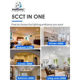 12 Pack 5CCT Ultra-Thin LED Recessed Lighting 6 Inch, Downlight with Junction Box, 2700K/3000K/4000K/5000K/6500K Selectable, 12W 110W Eqv, Dimmable Wafer Lights, 1050LM Canless LED Recessed Light, ETL