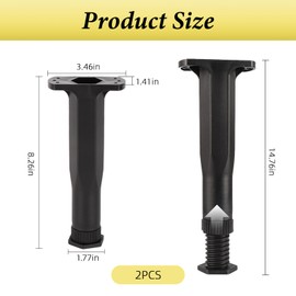 FINEPOTY Bed Legs, 2 PCS Adjustable Height Center Support Leg for Bed Frame, Bed Center Slat Heavy Support Leg 8.25"-17.76" for Sofa, Cabinet, Couch, Dresser, Table