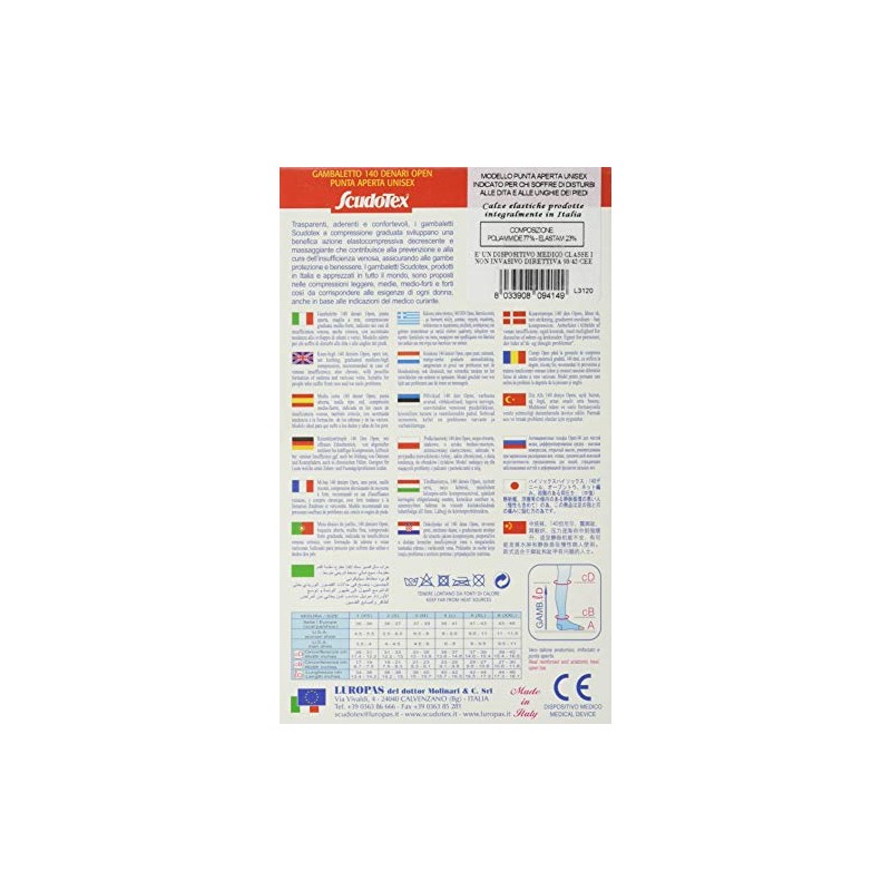 Scudotex Gambaletto Open, Daino, 140 Denari, Misura 3,1 Confezione da