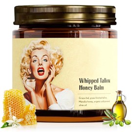 Whipped Beef Tallow and Honey Balm,Tallow Honey Balm,Tallow Face Moisturizer,Grass Fed Grass Finished Face Cream,Hydrates and Nourishes the Skin