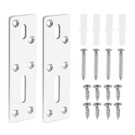 QUARKZMAN Straight Steel Flat Plate, Pack of 2 117 x 35 mm - Heavy Mending Plate with Holes, Metal Reinforcement Mounting Plate with Screws for Repair Frame Gazebo (Silver)