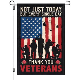 Memorial Day Garden Flag 12x18 Inch（30x45cm) Suitable Outdoor Indoor House Decoration Yard Garden Gift Garden Flag. (Veterans-A)