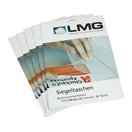 LMG LMGKALT117X160 Laminating Pouches 117 x 160 mm 2 x 300 mic for Cold Laminating (Pack of 10)