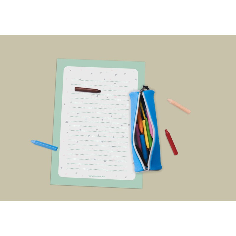 Friendly Fox Letter Paper Set "Triangles", DIN A4 Writing Paper