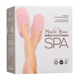 Magic Bag Spa Collection Heatable Slippers Pink Plush, Small-Medium