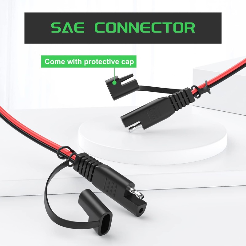 SAE 10FT 16AWG Battery Charger Extension Cord with Quick Disconnect