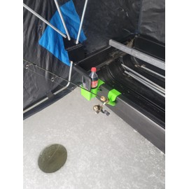 Lakco Bright Green Fishing Rod Holder & Phone/Drink Tool Holder Combo for Sleds & Buckets