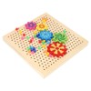 Wooden Peg Board Game DIY Mushroom Nails Jigsaw Puzzle Preschool