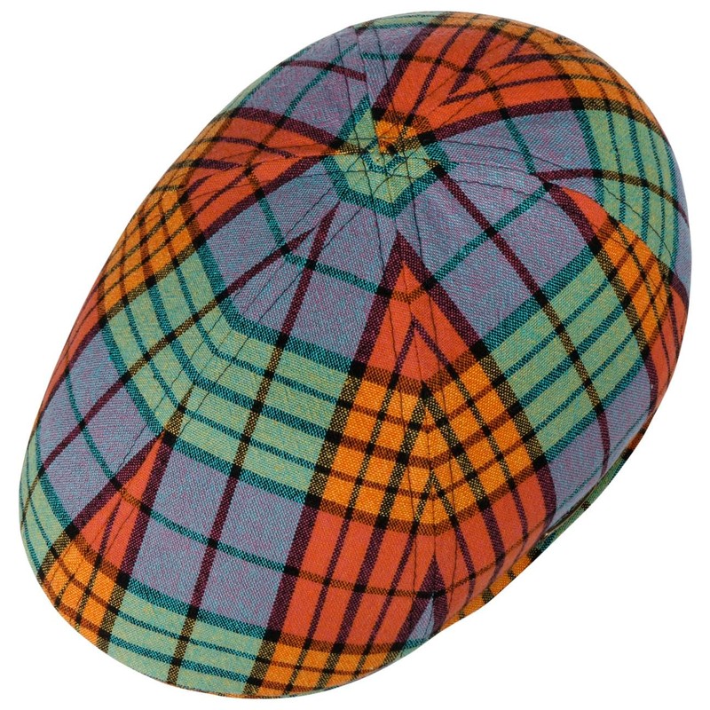Stetson Texas Colour Check Flat Cap - Checked Style -