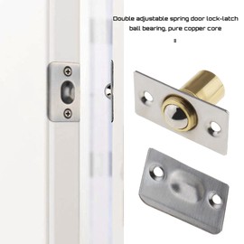 SING F LTD 4 Sets of Roller Ball Door Catch Latches with Fixing Screws for Home Kitchen Closet Wardrobe Door Cabinet Cupboard Hardware Adjustable Stainless Steel Pure Copper Silver