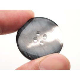 CRAFTMEMORE Shell Resin Buttons 4 Holes Shell-like Button for Garment Sewing Men's Suit DIY Crafts TG49 (18mm,12pcs,Black)