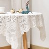 Huierxun Cotton White Lace Small Square Tablecloth 36 x 36