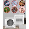 QWORK 4" White Louvered Vent Cover Set for Outdoor Dryer