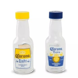 Corona Beer Salt & Pepper Shaker Set 2oz Glass Bottles Bar Restaurant New
