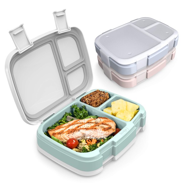Bentgo® Fresh 3-Pack Meal Prep Lunch Box Set - Reusable 3-Compartment Containers for meal Prepping, Healthy Eating On-the-Go, and Balanced Portion-Control - BPA-Free, Microwave & Dishwasher Safe