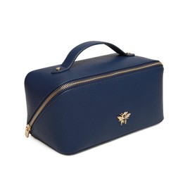 Alice Wheeler Bee Train Case Beauty Concertina Fold Out Organiser (Navy Blue)