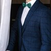 Mens Solid Color Double Fold Pre-tied Bow Tie and Pocket