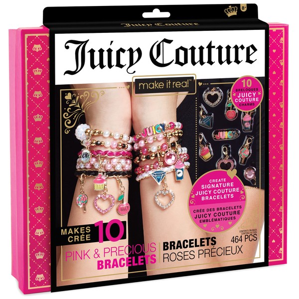 Make It Real Juicy Couture XL Jewellery Set Glam Pink: 10 Magical Bracelets to Make Yourself with Beads, Pendants, Chains and Ribbons Gift for Girls from 8 Years