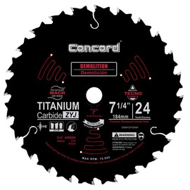Concord Blades DEM0725T024SP 7-1/4" 24 Tooth Demolition Non-stick Coated Blade
