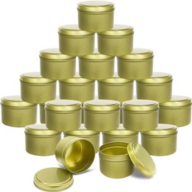 Bunhut Candle Tins,24 Pack 5oz Candle Tins for Making Candles,Bulk Candle Jars with Lids,Candle Tins for DIY Candle Making,Gold Candle Containers,Empty Candle Jars for Making Candles (Gold-5 oz)