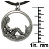 Jewelry Trends Pewter Beautiful Mermaid Round Pendant on 18 Inch