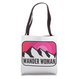 Camping Wander Woman Cute Mountain Climbing or Hiking Gear Tote Bag