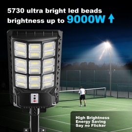 Sinpbw Solar Security Lights Outdoor 6500K Daylight, IP66 Waterproof Motion Sensor Solar Lights with Remote Control, Dusk to Dawn Solar Powered for Parking Lot Yard Garden Pathway - 1 Pack