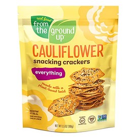 Real Food From The Ground Up Cauliflower Snacking Crackers - 6-Pack Snack Bags (Everything)