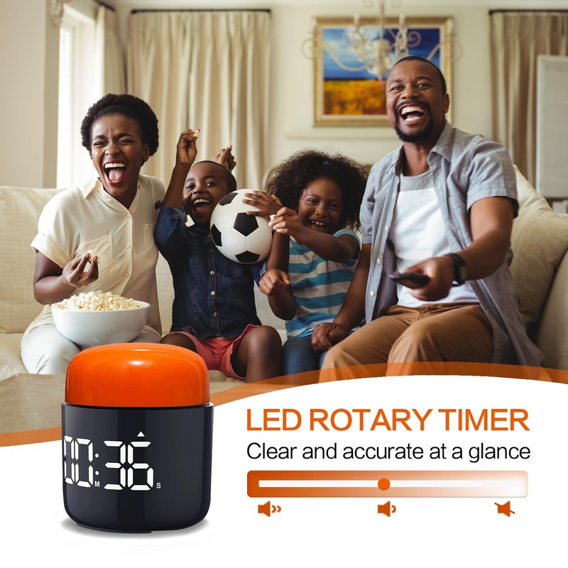 Table Twist Timer, Large LED Display Stopwatch, Silent & Loud