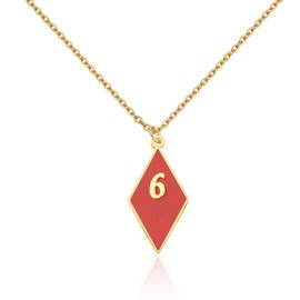 CENWA K Fraternity Greek Jewelry K brother Line Number Golden Necklace for Men (six N)