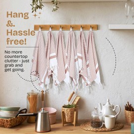 HEIRLOOM COMFORT Brown Turkish Kitchen Towels 16x26 Inch, 12 Pack, 100% Cotton, Ultra Absorbent, Soft, Fast Dry, Machine Washable, Dish Towel with Tassels for Drying Dishes, Cleaning, Everyday Use