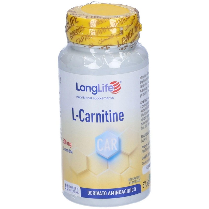 LongLife® L-Carnitine | Integratore di L-carnitina da 500mg | Derivato