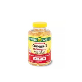 Spring Valley Omega-3 Fish Oil Lemon Flavor Soft Gels, 1000 mg, 120 Count