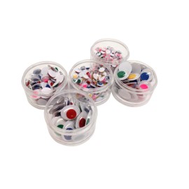 Bright Ideas Mixed Wiggle Eyes for Kids Arts and Crafts, Plastic Googly Eyes for Decoration, DIY Scrapbooking Toy Accessories, 5 Mixed Sizes, Assorted Caddy Stack of 560 Pieces Assorted Colours