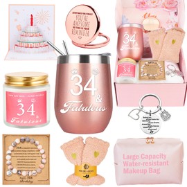 Awfrky Gifts for 34 Year Old Women, 34 Birthday Gift for Women, Funny Gift Set Gift for 34 Year Old Wife Aunt Mum Sister Girlfriend Niece Boyfriend Wife