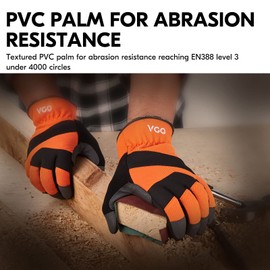 Vgo... 1 Pair Safety Work Gloves, Mechanics Gloves, Rigger Gloves, Abrasion Resistant, Lightweight (PU7741)